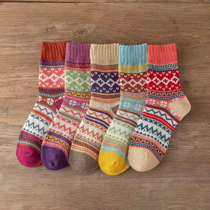 Macy | Nordic Pattern Knit Socks (5-Pack)