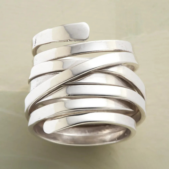 Bold Multi-Layered Silver Band