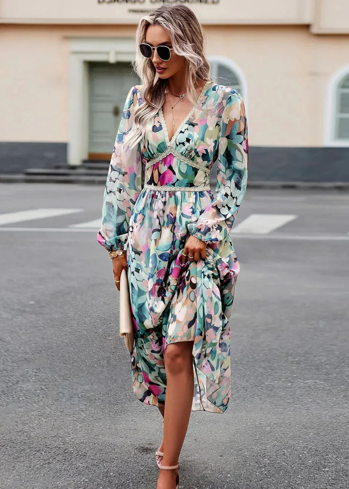 Women's Flattering Floral Dress