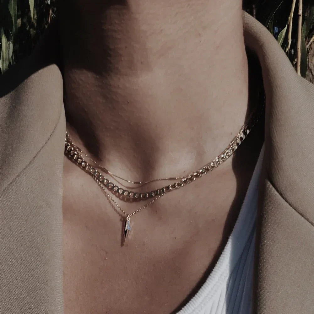 Smooth Chain Curb Necklace | Gold 16k