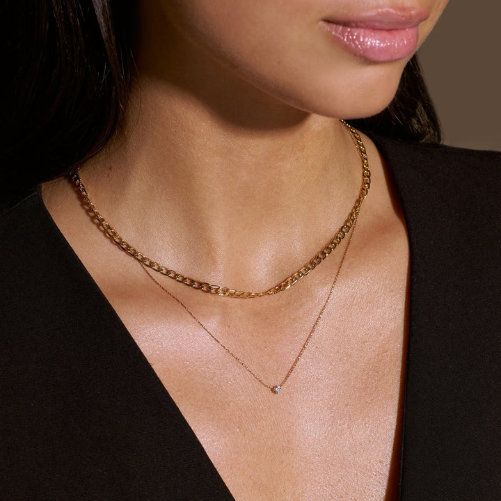 Smooth Chain Curb Necklace | Gold 16k