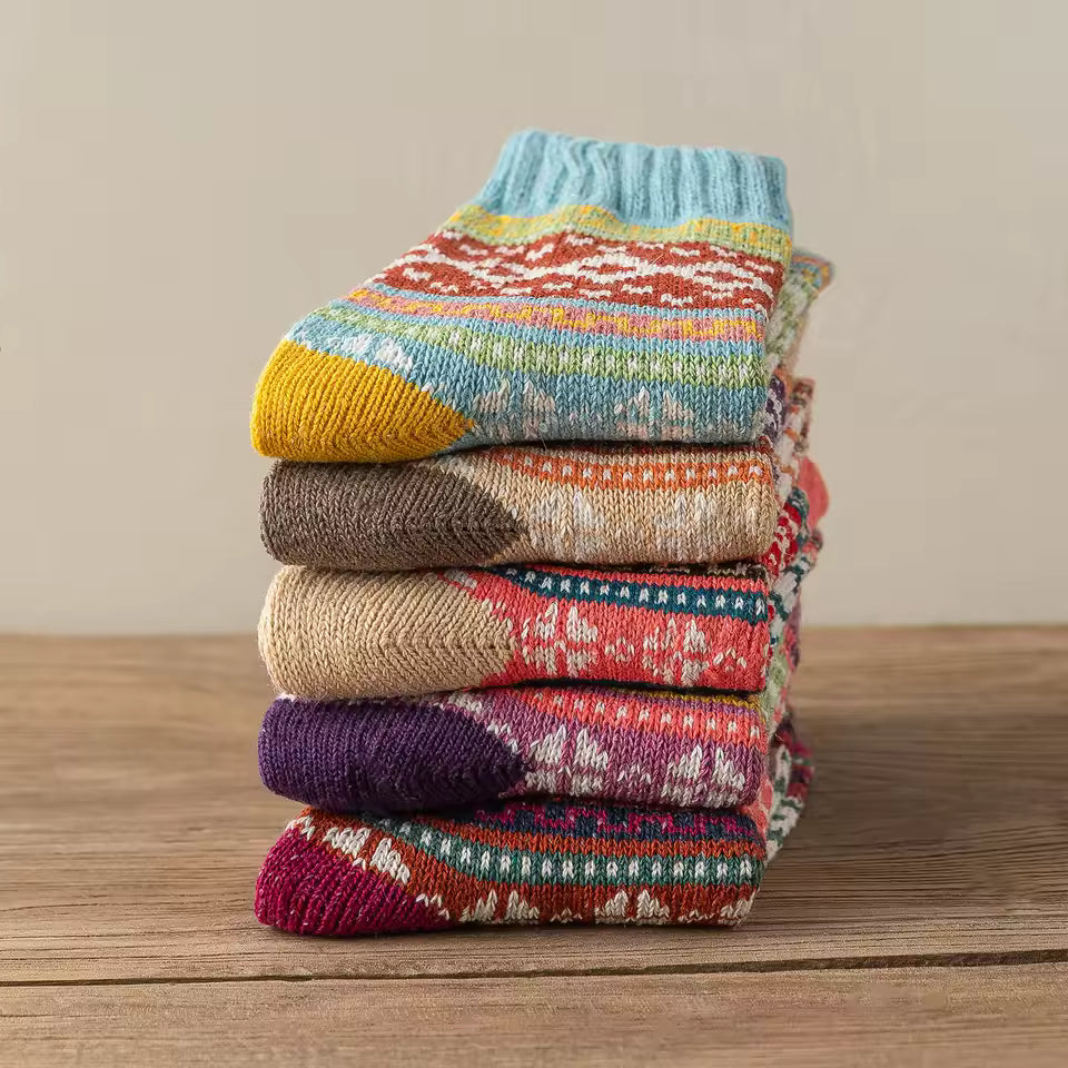 Macy | Nordic Pattern Knit Socks (5-Pack)