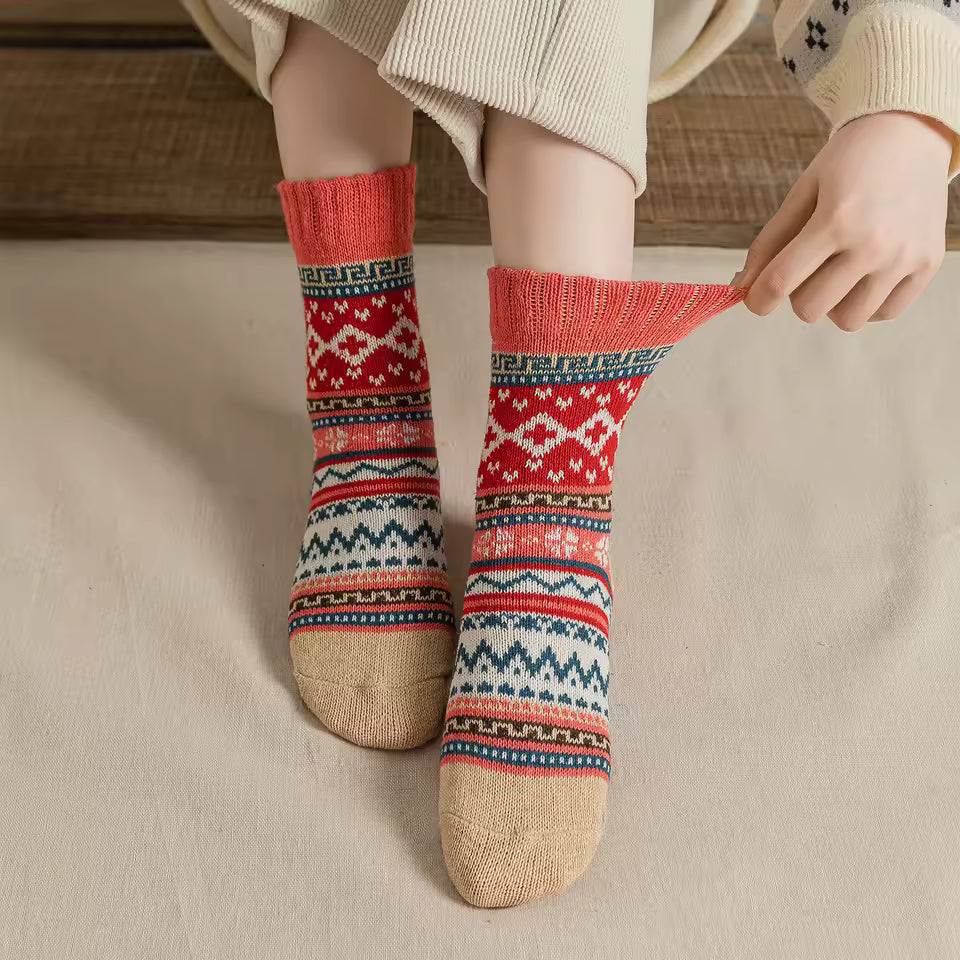 Macy | Nordic Pattern Knit Socks (5-Pack)