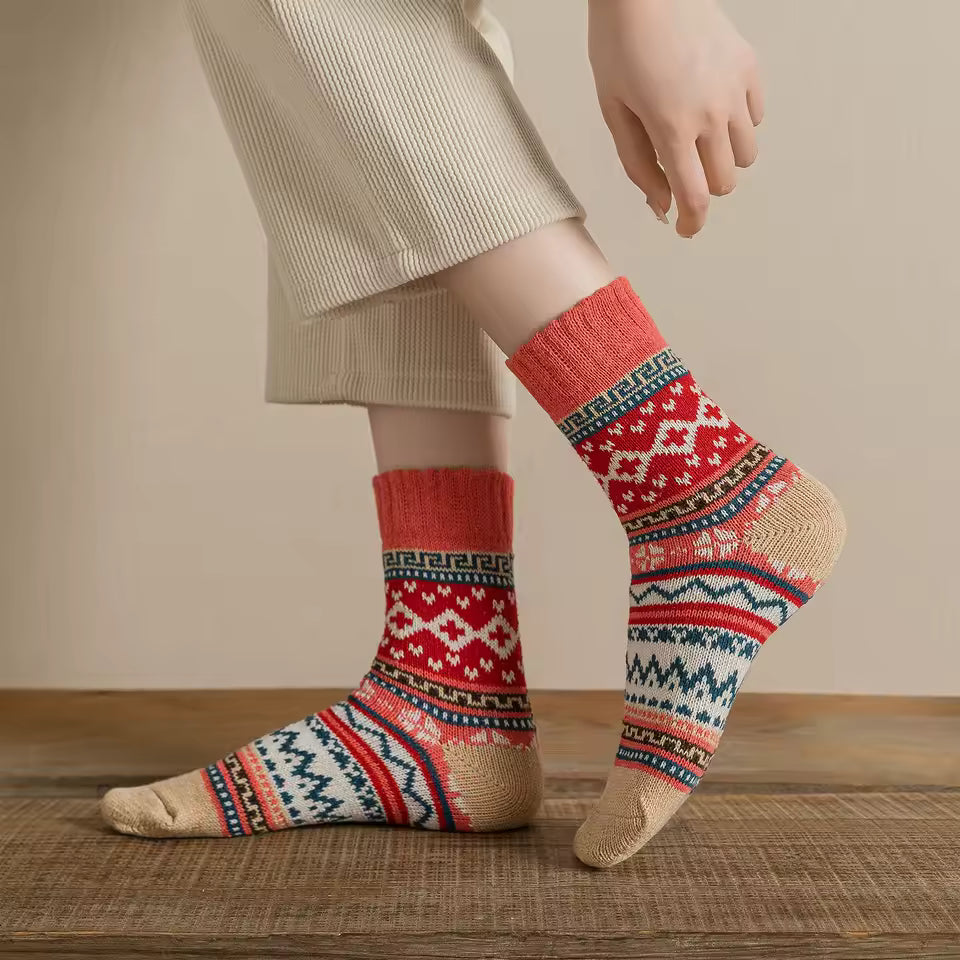 Macy | Nordic Pattern Knit Socks (5-Pack)