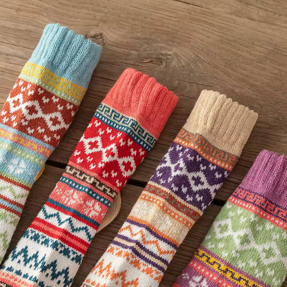 Macy | Nordic Pattern Knit Socks (5-Pack)