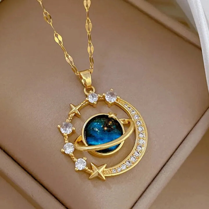 Celestial Explorer Astronaut Pendant Necklaces