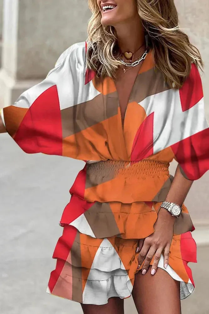 Women's Floral Ruffle Summer Mini Dress