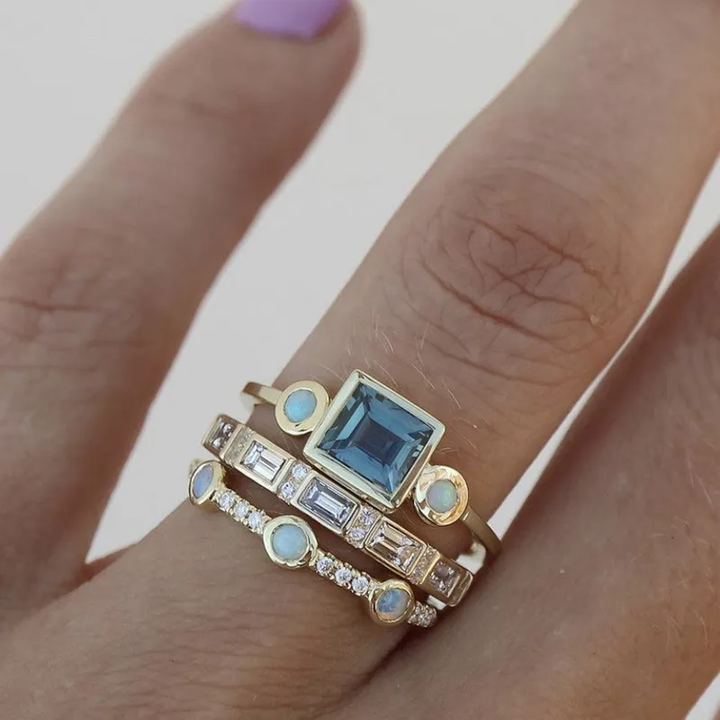 Celestial Blue Crystal Ring