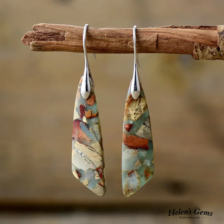 Genuine Stone Drop Earrings